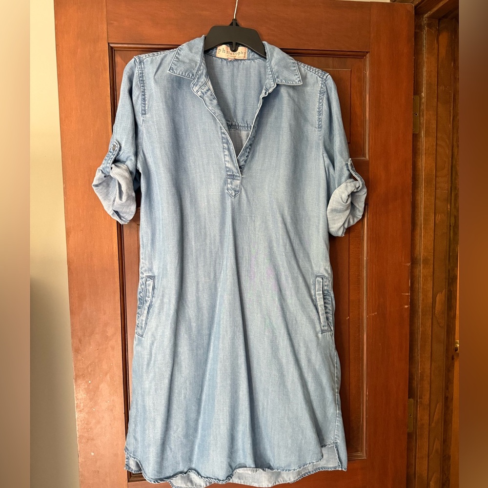 Philosophy Light Blue Denim Mini Dress